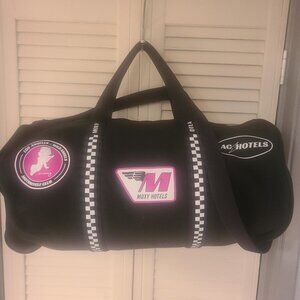 Moxy AC Hotels Large Black & Pink Canvas Duffle Duffel Bag